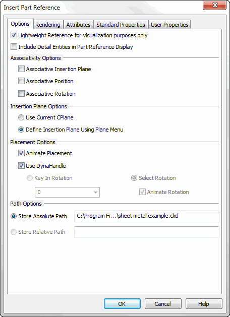 KeyCreator Assembly Insert options