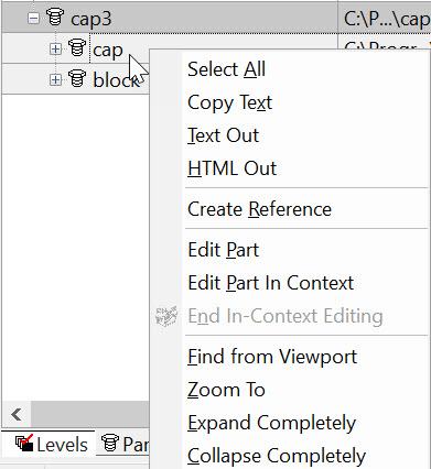 KeyCreator Drafting Assembly Context Menu Nested Reference