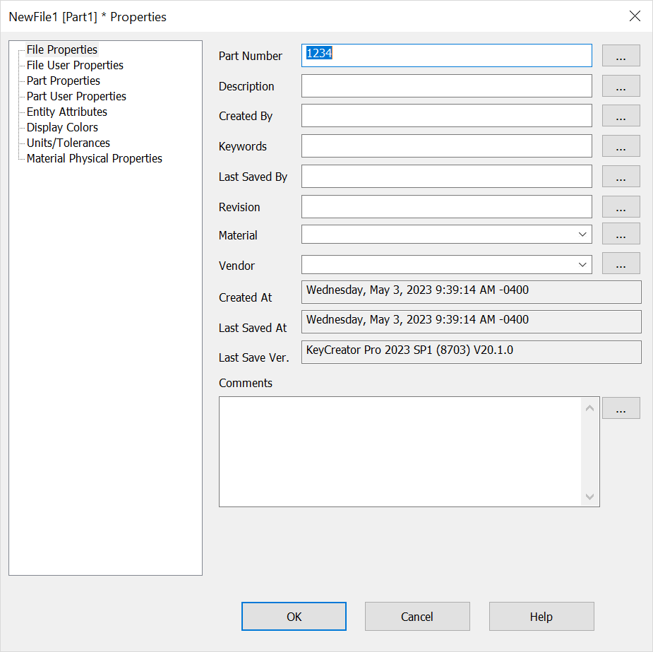 KeyCreator Tools BOM Table Label Reference