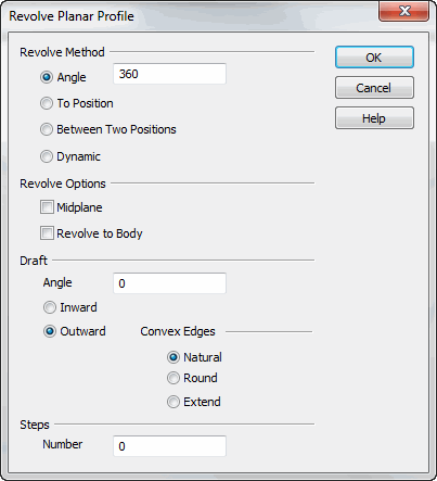 KeyCreator Prime Surface Revolution options