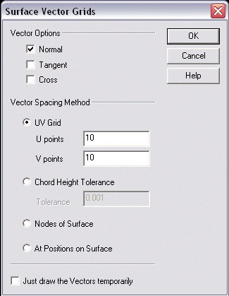 KeyCreator Vector Surface Grid options