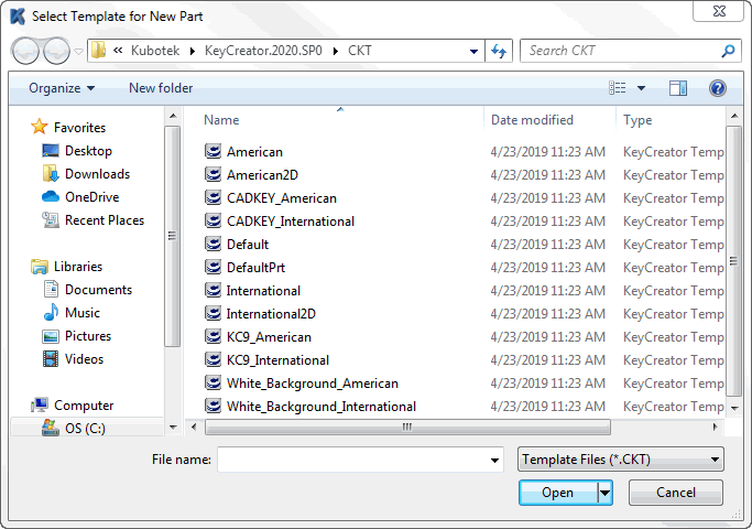 KeyCreator Prime File New Template