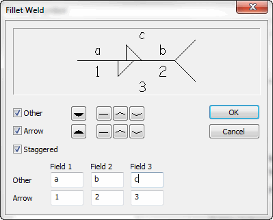 KeyCreator Drafting Detail Weld Symbol Fillet Weld