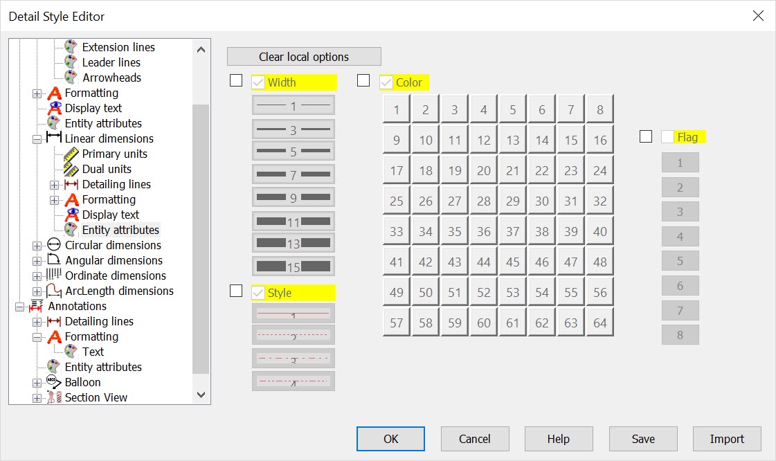 KeyCreator Detail Style Editor Linear Entity Attributes Options2