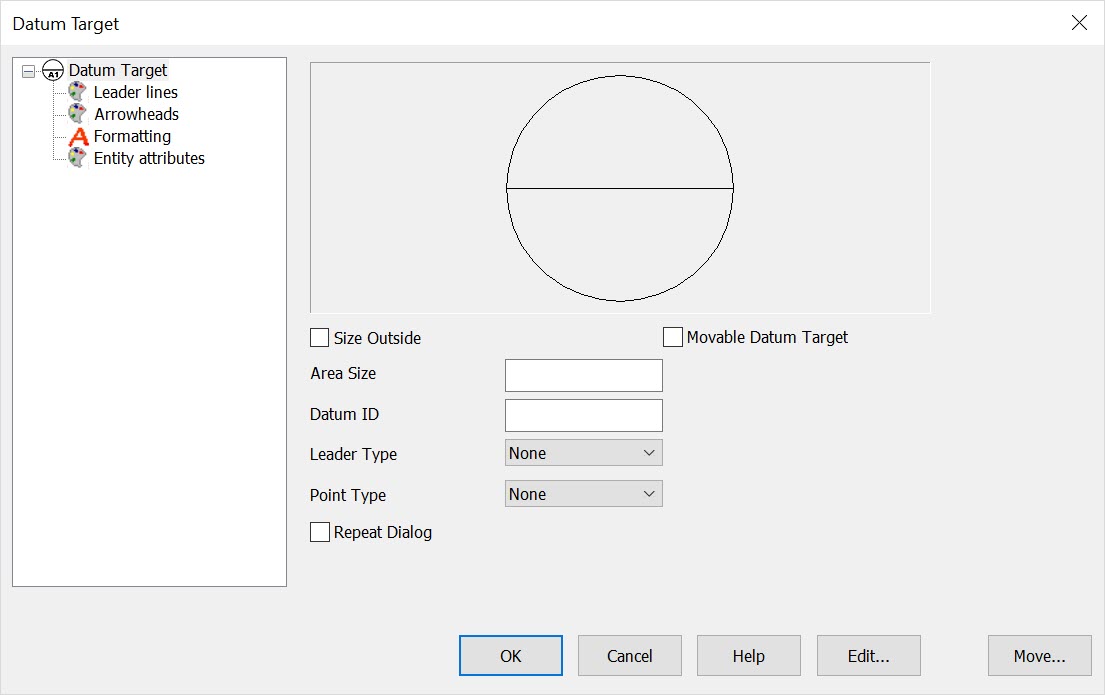 KeyCreator Drafting Detail Tolerance Symbol Datum Target