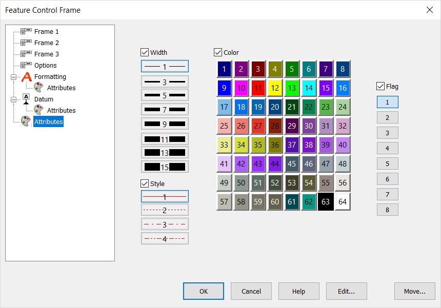 KeyCreator Drafting Detal Symbol Feature Control Frame Attributes