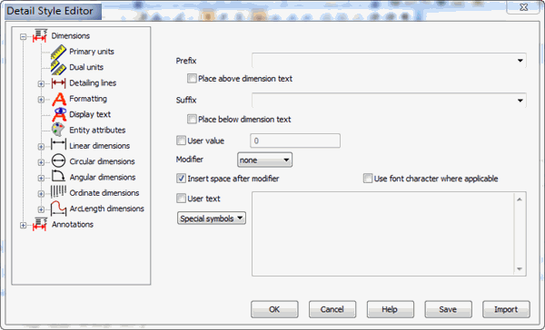 KeyCreator Drafting Style Editor Display Text
