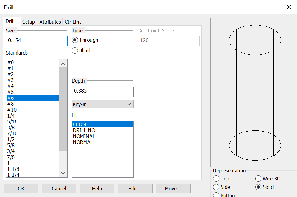 KeyCreator Tools Feature Drill Options