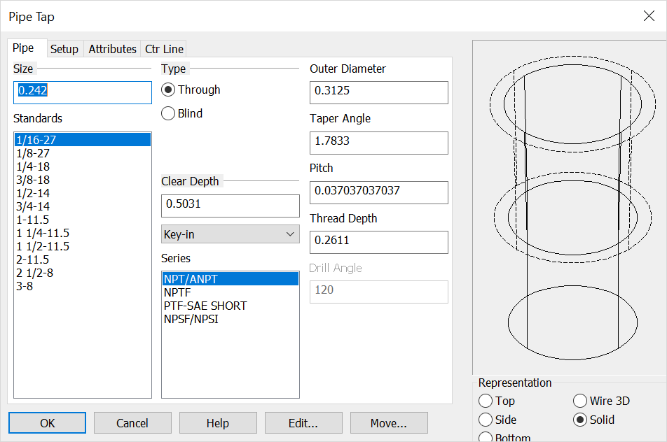 KeyCreator Tools Feature Pipe Tap Options