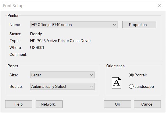 KeyCreator File Print Setup
