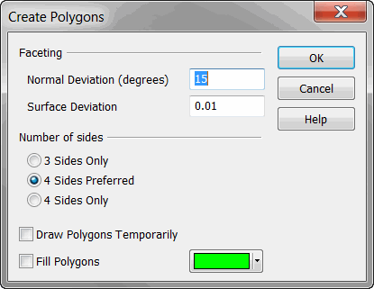 KeyCreator Tools Extract Polygon from Solid options