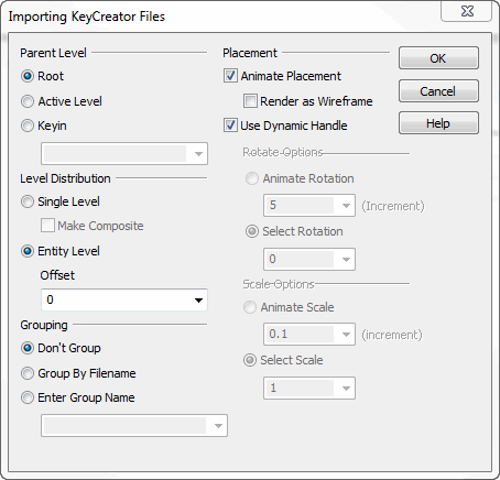 KeyCreator Drafting File Import CKD options