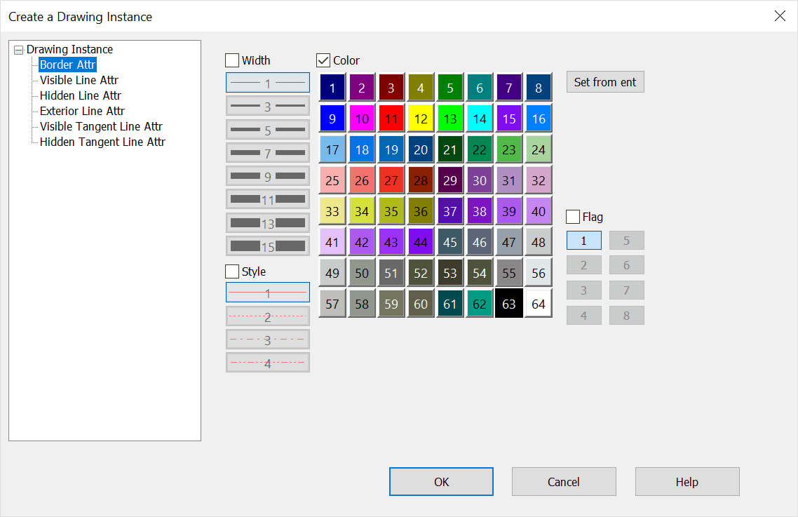 KeyCreator Drafting Drawing Layout Instance Border Dialog Options