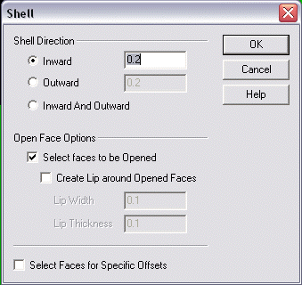 KeyCreator Prime Solid Feature Shell dialog