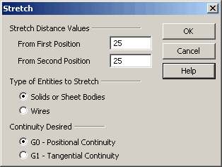 KeyCreator Modify Solid Warp Stretch options