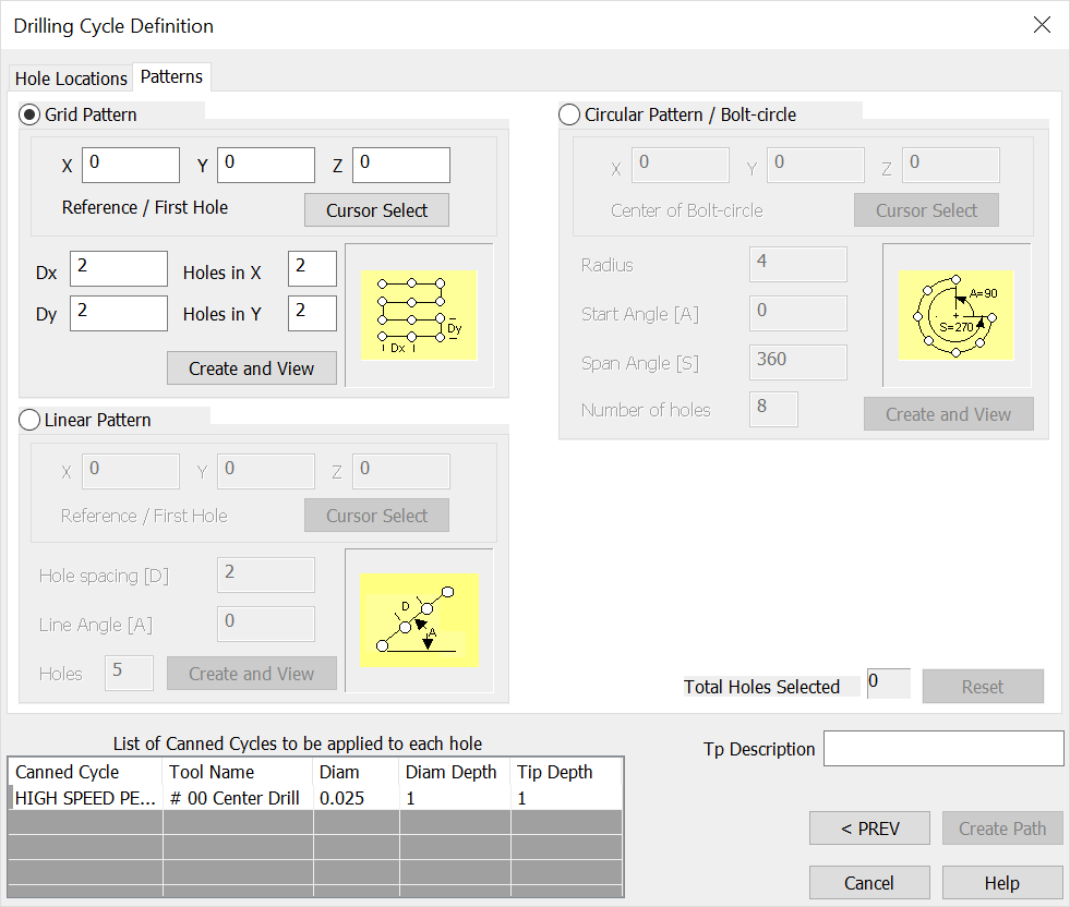 KeyCreator Tools Machinist 2D Drill Pattern