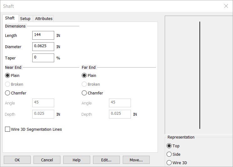 KeyCreator Drafting Mechanical Shaft options