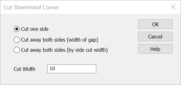 KeyCreator Pro Modify Split Cut Sheetmetal Dialog