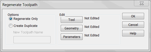 KeyCreator Tools Machinist Regenerate Path options