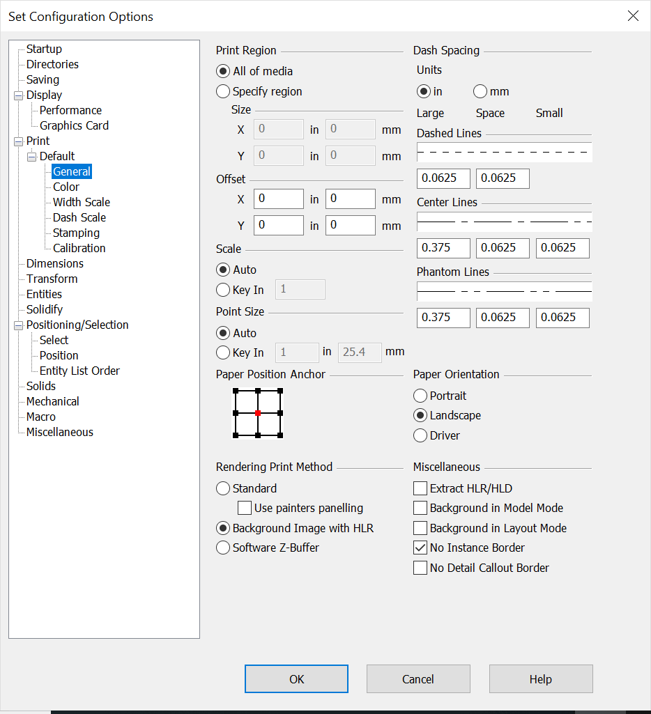 KeyCreator Tools Print Default General Options