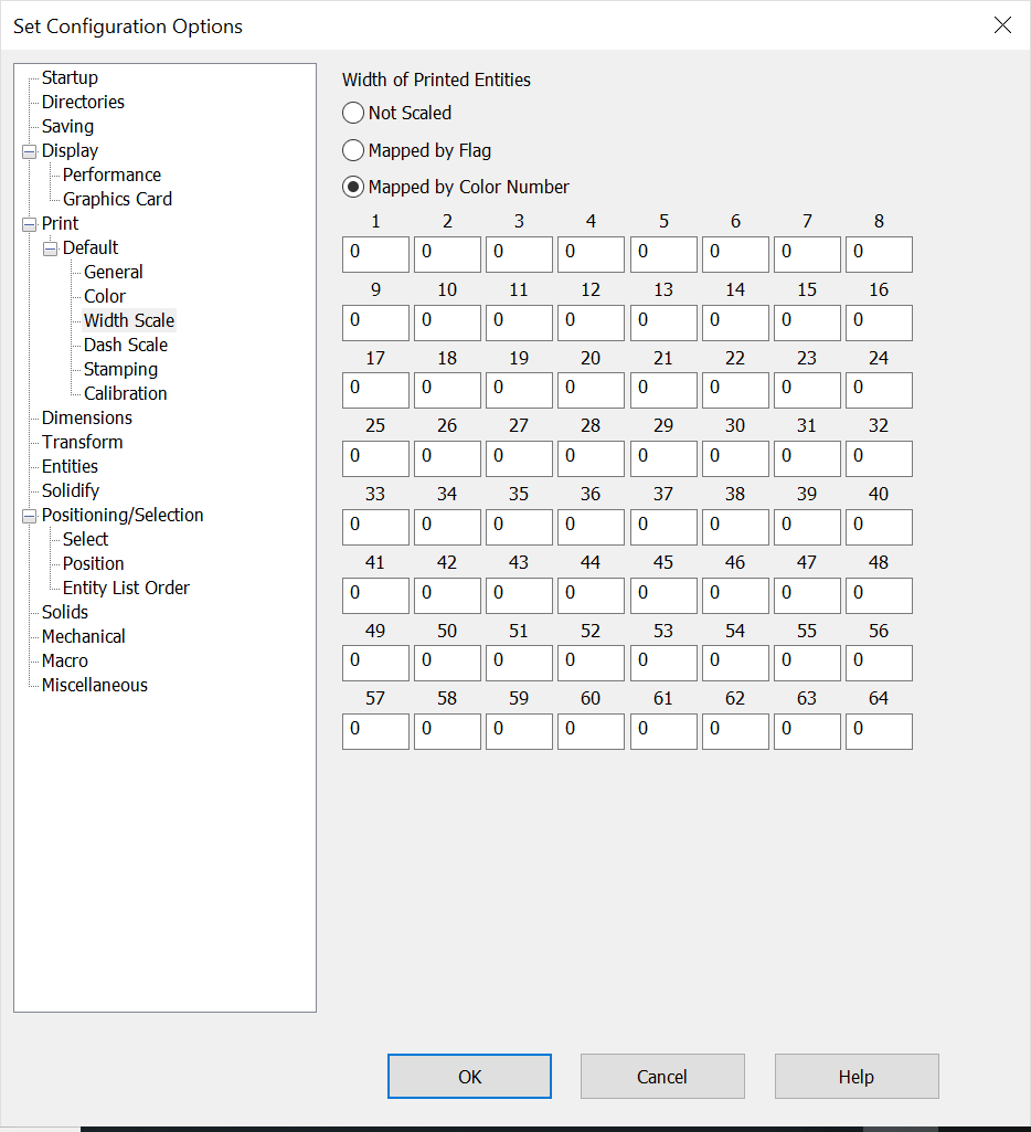 KeyCreator Tools Print Width Scale Options