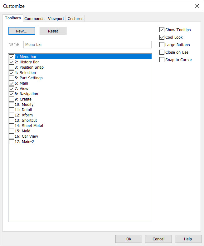 KeyCreator Tools Customize Toolbar Pane