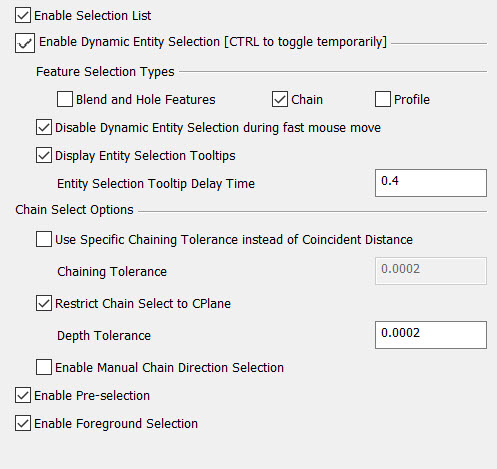 KeyCreator Tools Options Selection dialog 2