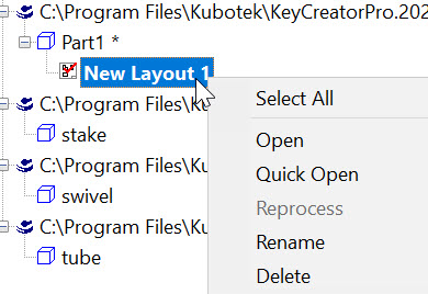 KeyCreator Drafting Assembly Tree Window Context Menu 3
