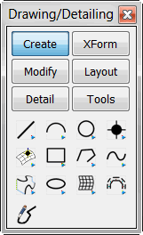 KeyCreator Drawing Detail Modeling Palette