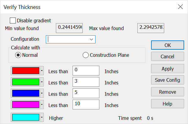 KeyCreator Prime Verify Thickness Options