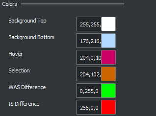 KCompare Revision Interface Color  Settings